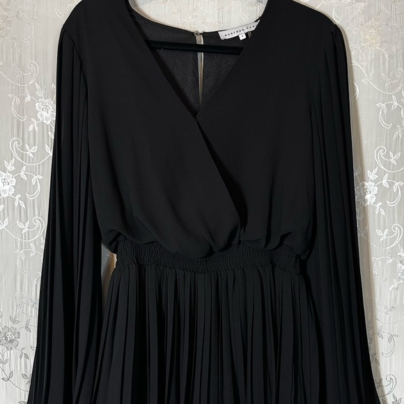 Anthropologie Endless Rose Black Long Sleeve Romper - Picture 2 of 9